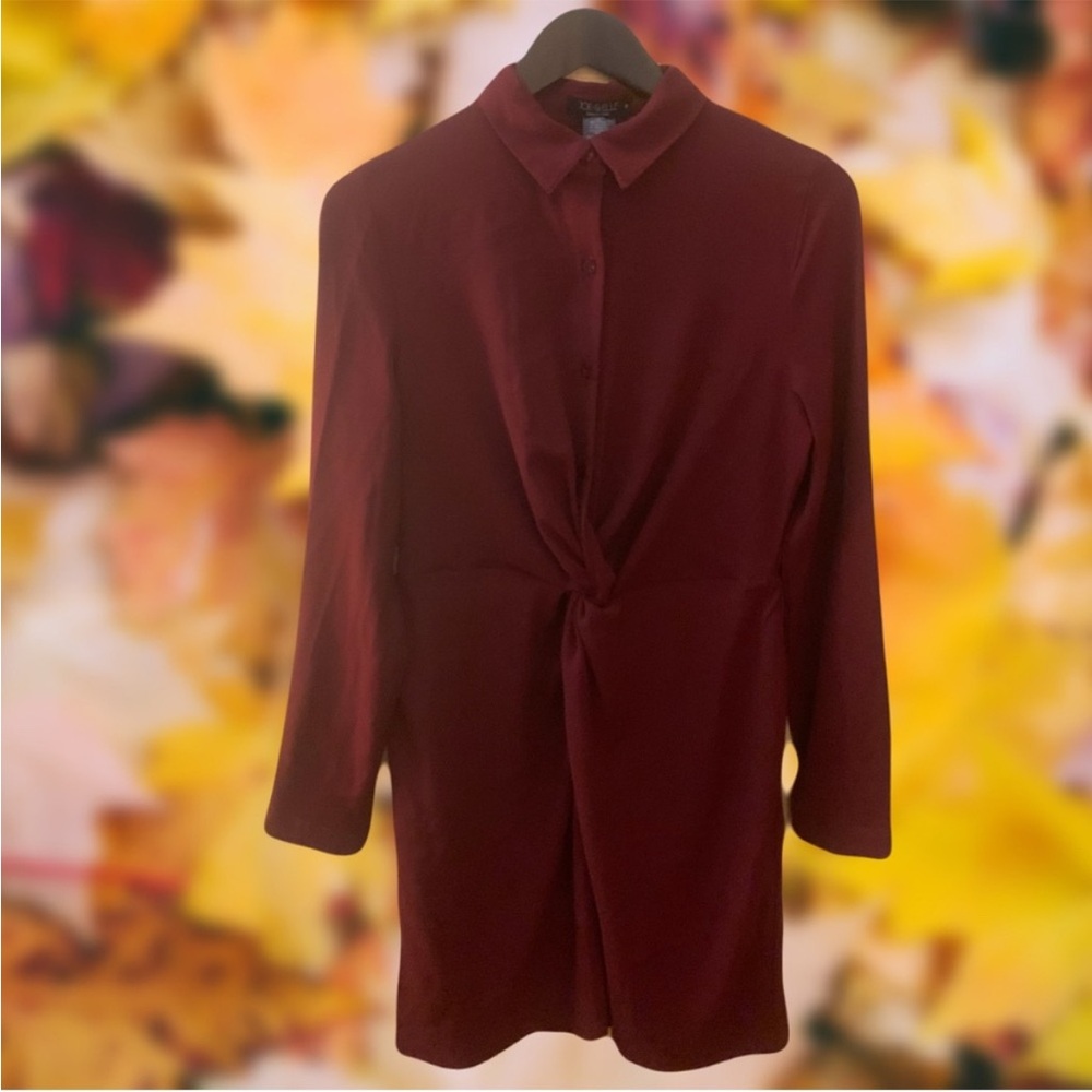 5/$25 Joe & Elle Deep Red Long Sleeve Dress